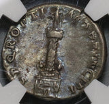 114 NGC Ch VF Trajan's Column Denarius Roman Empire Military Commemorative Monument (20020303C)