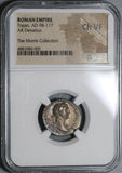 114 NGC Ch VF Trajan's Column Denarius Roman Empire Military Commemorative Monument (20020303C)