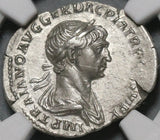 114 NGC Ch XF Trajan's Column Denarius Roman Empire Dacian Military Monument (21020903C)
