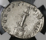 114 NGC Ch XF Trajan's Column Denarius Roman Empire Dacian Military Monument (21020903C)