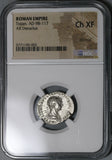 114 NGC Ch XF Trajan's Column Denarius Roman Empire Dacian Military Monument (21020903C)