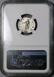 114 Trajan Roman Empire Denarius Genius Superb Portrait NGC Ch AU (21062004C)
