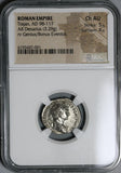 114 Trajan Roman Empire Denarius Genius Superb Portrait NGC Ch AU (21062004C)