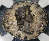 114 NGC Ch AU Trajan Roman Empire Denarius Sol Bust Pedigree Rare Fine Style (20101501C)