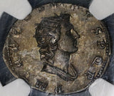 114 NGC Ch AU Trajan Roman Empire Denarius Sol Bust Pedigree Rare Fine Style (20101501C)