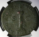 113 NGC F Trajan's Column Dupondius Roman Empire Military Monument (20042701C)