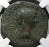 113 NGC F Trajan's Column Dupondius Roman Empire Military Monument (20042701C)