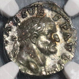 70 NGC Ch AU Vespasian Roman Empire Denarius Religious Ceremony Implements (20060201C)