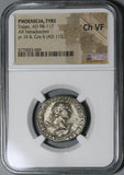 112 Phoenicia Tyre NGC Ch VF Trajan Roman Provincial Silver Tetradrachm Melqarth (20112101C)