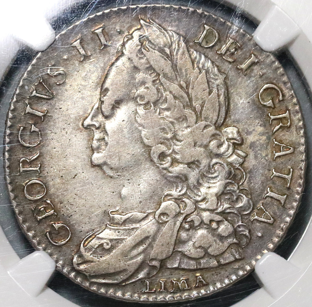 1746 NGC VF 35 George II 1/2 Crown Great Britain Spain Lima