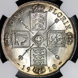 1918 NGC MS 65 Great Britain George V Florin Silver Coin POP 3/0 (22073001C)