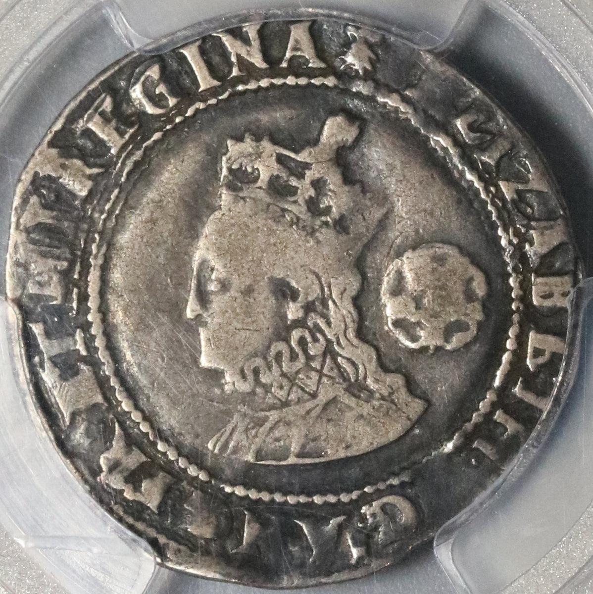 1572 PCGS F 15 Elizabeth I 6 Pence Great Britain England Silver