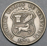1896 Venezuela 12 1/2 Centimos XF Horse Coin (23113002R)