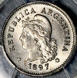 1897 PCGS MS 63 Argentina 10 Centavos Liberty Head Rare Coin POP 1/1 (26040801D)
