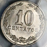1897 PCGS MS 63 Argentina 10 Centavos Liberty Head Rare Coin POP 1/1 (26040801D)