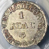 1848 PCGS MS 64 Argentina 1 Real Cordoba Sun Face Silver Coin POP 1/1 (26060101C)