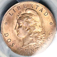 1888 PCGS MS 64 RB Argentina 2 Centavos Liberty 659k Key Coin POP 4/0 (24092402D)