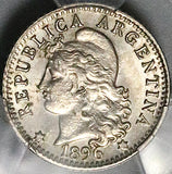 1896 PCGS MS 63 Argentina 5 Centavos Rare Key Liberty Head Coin POP 1/0 (25112602C)