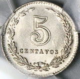 1896 PCGS MS 63 Argentina 5 Centavos Rare Key Liberty Head Coin POP 1/0 (25112602C)