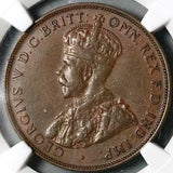 1925 NGC XF 45 Australia Penny Key George V Britain Empire Coin (26010401C)