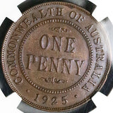 1925 NGC XF 45 Australia Penny Key George V Britain Empire Coin (26010402C)