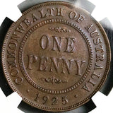 1925 NGC XF 45 Australia Penny Key George V Britain Empire Coin (26010402C)