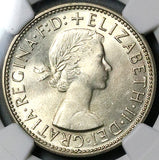 1956 NGC MS 63 Australia Florin 2 Shillings Elizabeth Key Silver Coin (24022502C)