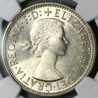 1956 NGC MS 63 Australia Florin 2 Shillings Elizabeth Key Silver Coin (24022502C)