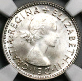 1953 NGC MS 65 Australia 6 Pence Elizabeth II Key Date Gem Silver Coin (17011701D)