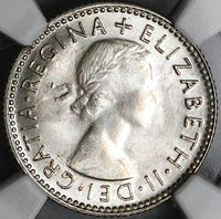 1953 NGC MS 65 Australia 6 Pence Elizabeth II Key Date Gem Silver Coin (17011701D)