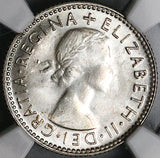 1953 NGC MS 65 Australia 6 Pence Elizabeth II Key Date Gem Silver Coin (17011701D)