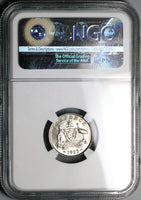 1953 NGC MS 65 Australia 6 Pence Elizabeth II Key Date Gem Silver Coin (17011701D)