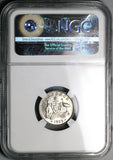 1953 NGC MS 65 Australia 6 Pence Elizabeth II Key Date Gem Silver Coin (17011701D)