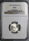 1962 NGC PF 64 Australia 6 Pence Gem Proof Elizabeth II 2k Coin (25042802C)