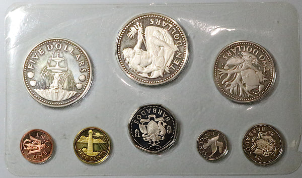 1973 Barbados Proof Set First National Coins 1.93 Oz ASW (25072501R)