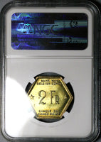 1943 NGC MS 65 Belgian Congo 1943 2 Francs Elephant GEM Coin POP 6/1 (25070102C)