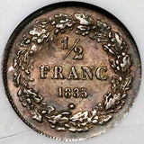 1835 NGC XF 45 Belgium 1/2 Franc Leopold Silver Coin (24021801C)