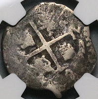 1684 NGC VF 20 Bolivia Cob 1 Real Potosi Charles II Spain Colonial Silver Coin (23052701C)