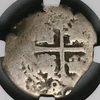 1697 NGC VF 20 Bolivia Cob 1 Real Potosi Charles II Colonial Silver Coin (23052702C)