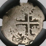 1697 NGC VF 20 Bolivia Cob 1 Real Potosi Charles II Colonial Silver Coin (23052702C)