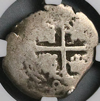 1697 NGC VF 20 Bolivia Cob 1 Real Potosi Charles II Colonial Silver Coin (23052702C)