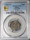 1698 PCGS VF 35 Bolivia Cob 1 Real Potosi Spain Colonial Coin POP 1/0 (24020604C)