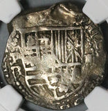 1605 NGC XF 45 Bolivia Cob 2 Reales Philip III Potosi Colonial Coin POP 1/2 (23121601D)