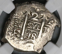 1698 NGC AU 55 Bolivia Cob 2 Reales Potosi Charles II Colonial Silver Coin`POP 1/0 (25090602C)