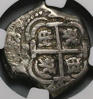 1724 NGC AU 50 Bolivia Cob 2 Reales Potosi Philip V Colonial Silver Coin POP 1/0 (23051001C)