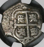 1724 NGC AU 50 Bolivia Cob 2 Reales Potosi Philip V Colonial Silver Coin POP 1/0 (23051001C)