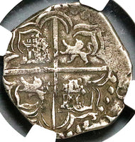 1612 Q/C NGC XF 40 Bolivia Cob 4 Reales Potosi Philip III Coin POP 1/3 (24111304C)