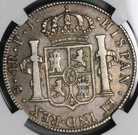 1808 NGC VF 25 Bolivia 4 Reales Overdate Error Potosi Charles IV Potosi Silver Coin (23081201C)