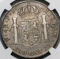 1808 NGC VF 25 Bolivia 4 Reales Overdate Error Potosi Charles IV Potosi Silver Coin (23081201C)