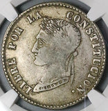 1854-Paz NGC VF 30 Bolivia 4 Soles La Pax Mint Alpaca Palm Tree Silver Coin (23081902C)